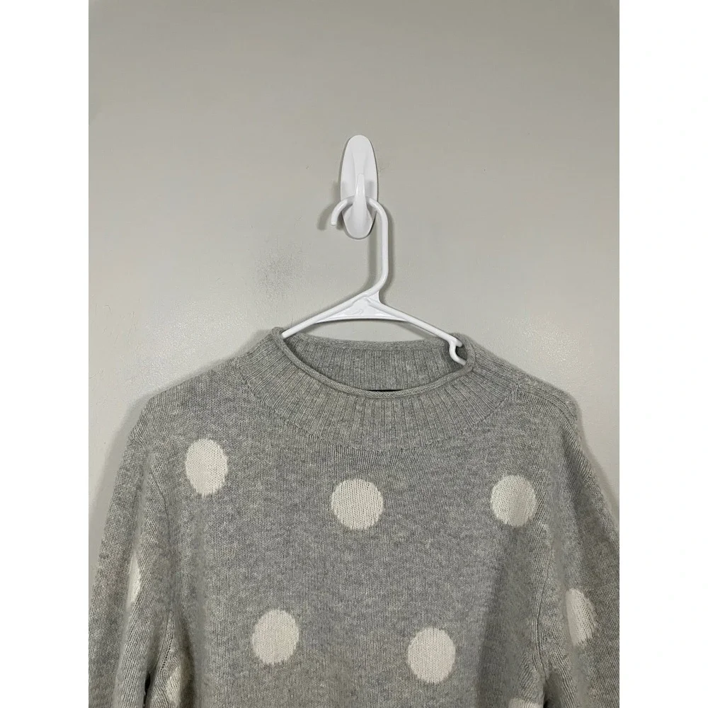 J.Crew Always 1988‎ Rollneck Sweater in Gray Polka Dot Size Large